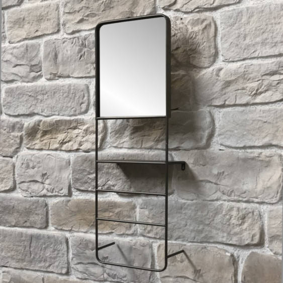 Miroir porte-serviettes de style industriel