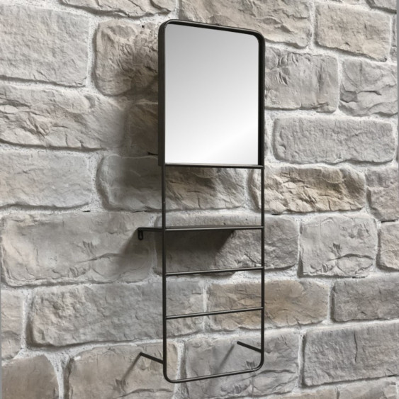 Miroir porte-serviettes de style industriel