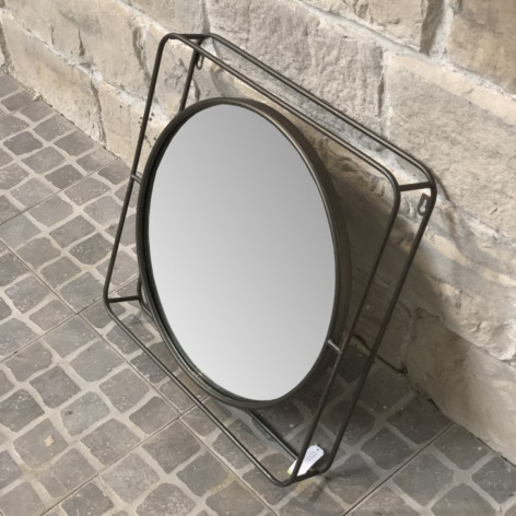 Miroir en métal cuivré 51 x 51 x 8 cm