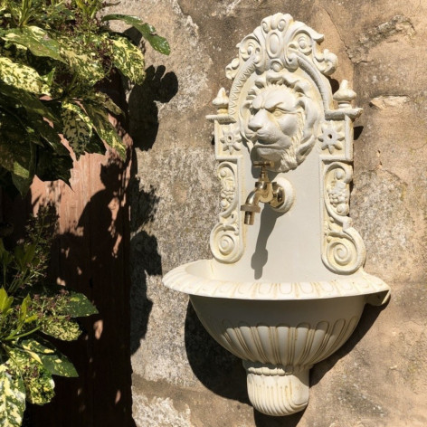 Fontaine Murale de jardin blanche 60 x 37 x 20 cm