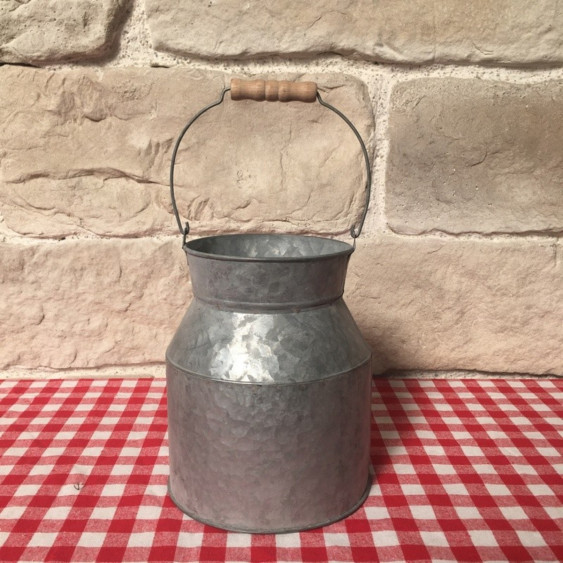 Pot à lait en zinc gris Ø18 x 21 cm