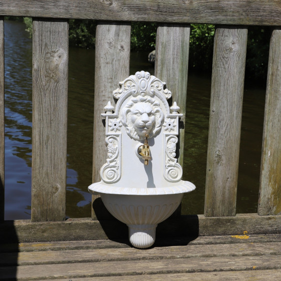 Fontaine Murale de jardin blanche 60 x 37 x 20 cm