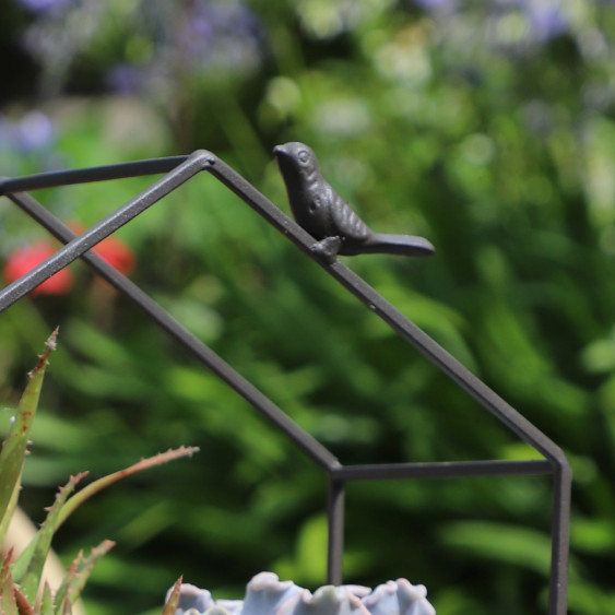 Jardinière en bois et métal marron 25 x 14 x 30 cm