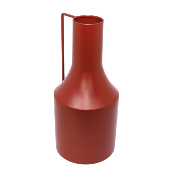 Vase rouge en métal D15xH33cm