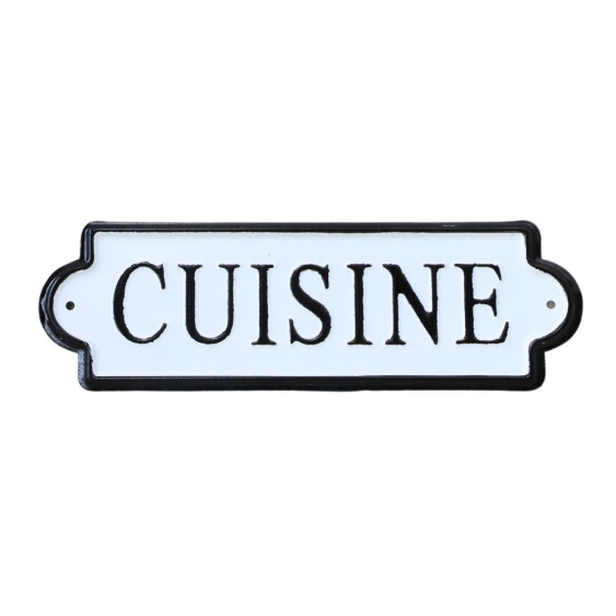 Plaque de porte alu a fixer marron/ blanc" cuisine "