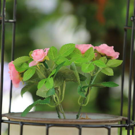 Rosier Artificiel Rose en pot de terre