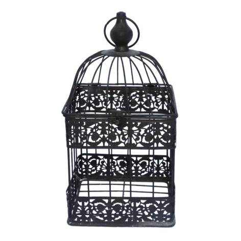 Cage à oiseaux carrée marron