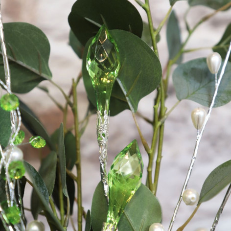 Branche de Fleurs «Cristal» en verre - Vert