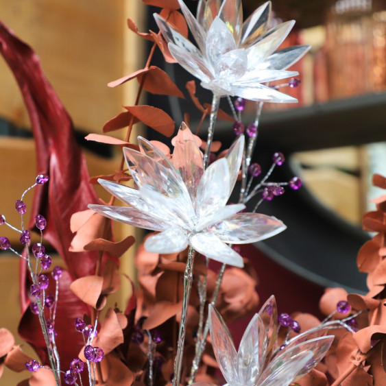 Branche de Fleurs «Cristal» en verre