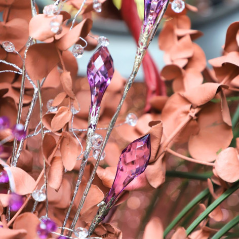 Branche de Fleurs «Cristal» en verre - Violet