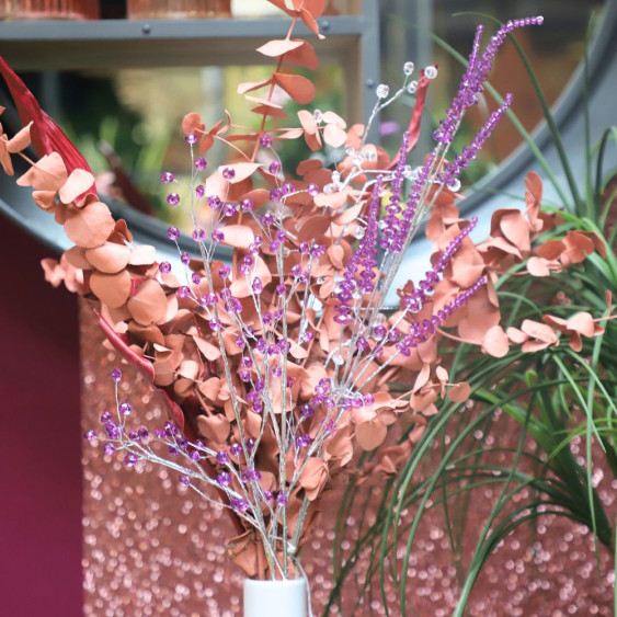 Branche de Fleurs «Cristal» en verre - Violet