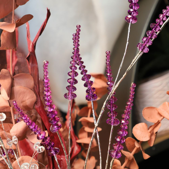 Branche de Fleurs «Cristal» en verre - Violet