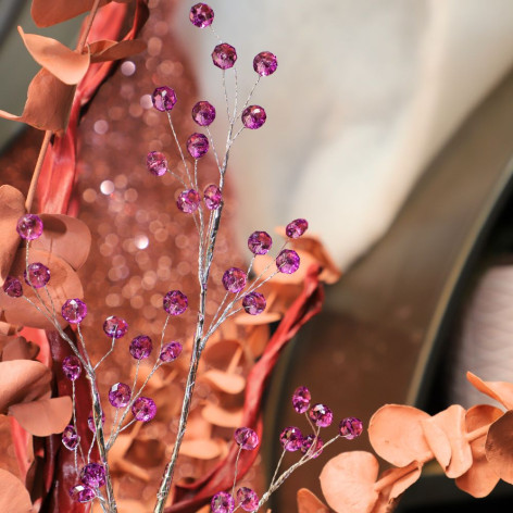 Branche de Fleurs «Pastilles Cristal» en verre - Violet