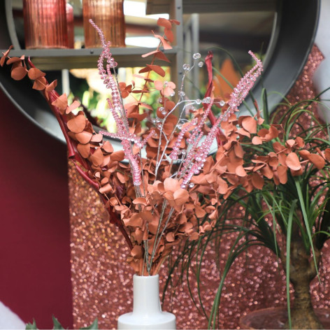 Branche de Fleurs «Cristal» en verre - Rose