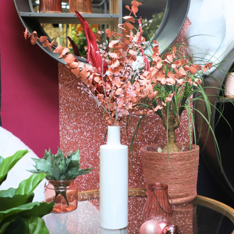 Branche de Fleurs «Pastilles Cristal» en verre - Rose