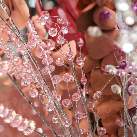 Branche de Fleurs «Pastilles Cristal» en verre - Rose