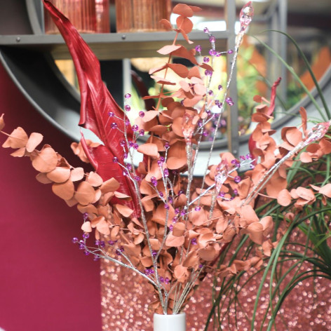 Branche de Fleurs «Cristal» en verre - Rose