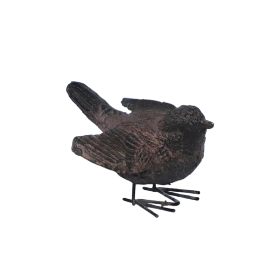 Petit oiseau en métal sur son support - 7 cm x 7 cm