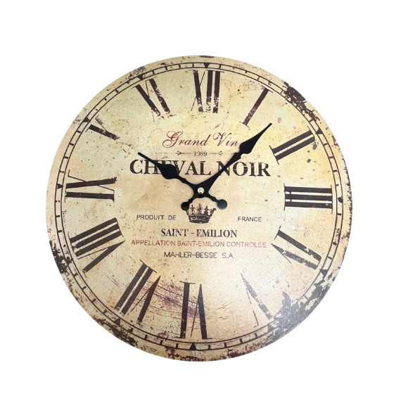 Horloge beige " Château noir" Ø34 cm