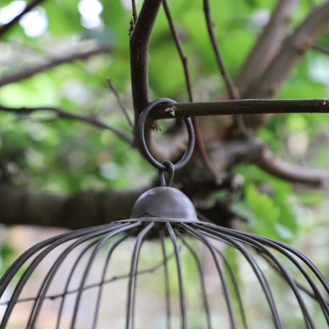 Cage à oiseaux bougeoir en métal marron Ø.25 x 41 cm