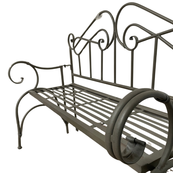 Banc de jardin en métal gris foncé 110 x 46 x 95 cm