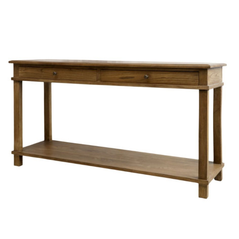 Table de service desserte en bois de peuplier marron 158 x 44 x 81 cm