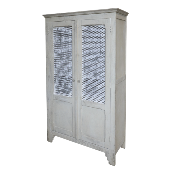 Armoire de lin en bois de pin crème antique 113 x 44.5 x 184 cm