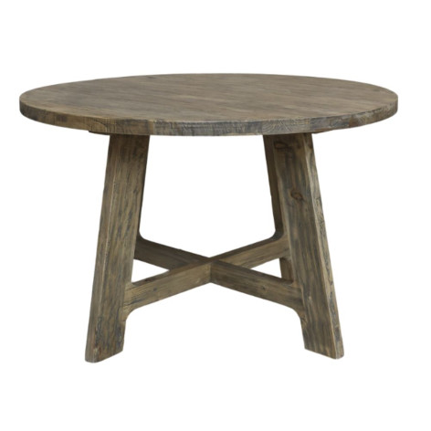 Table à manger en bois recyclé marron Ø.120 x Ht.76 cm