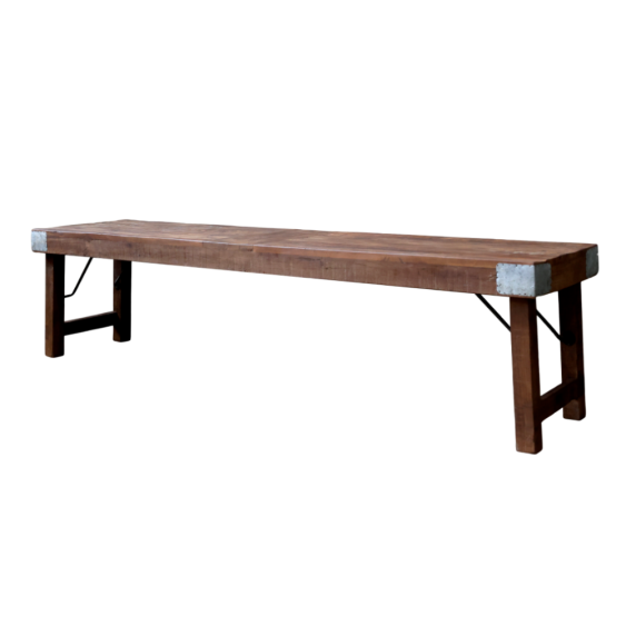 Banc d'intérieur en bois marron 180 x 40 x 44 cm