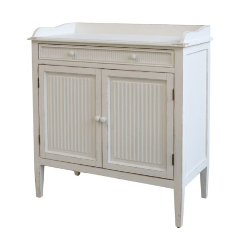 Meuble d'appoint buffet en bois blanc antique 83 x 41 x 91.5 cm