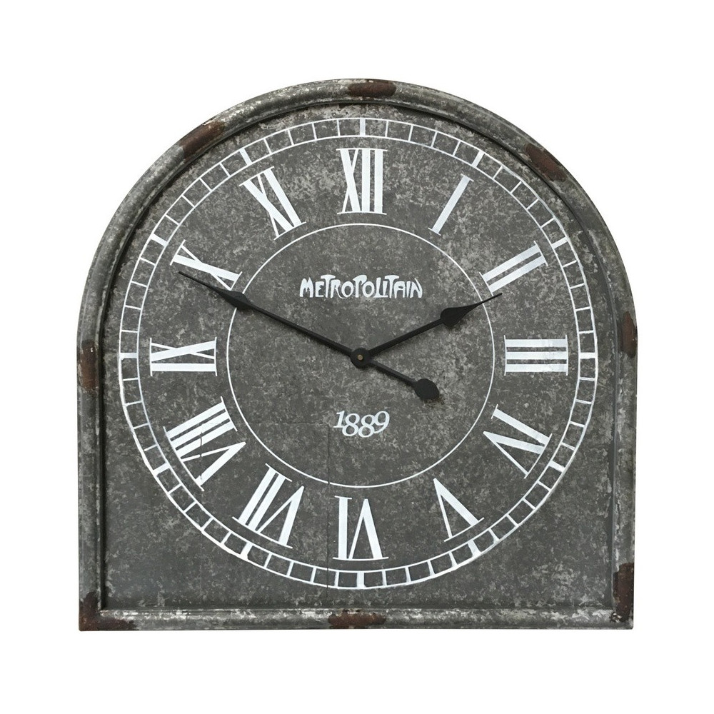 Horloge Industrielle en Zinc vieilli