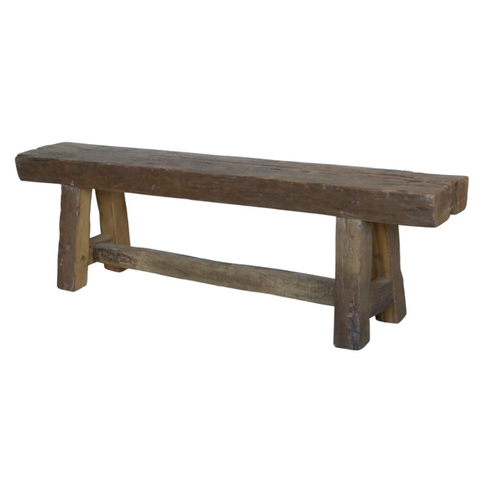 Banc d'intérieur en bois marron 150 x 26 x 45 cm