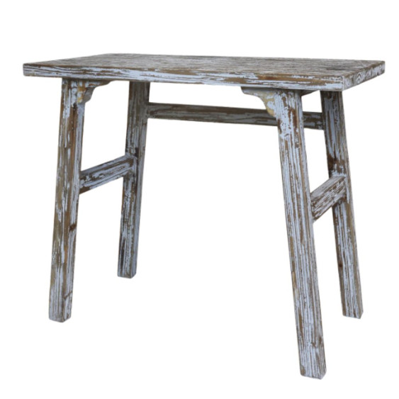 Table console en bois de pin gris antique 90 x 45 x 75 cm