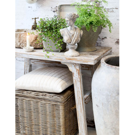 Table console en bois de pin gris antique 90 x 45 x 75 cm