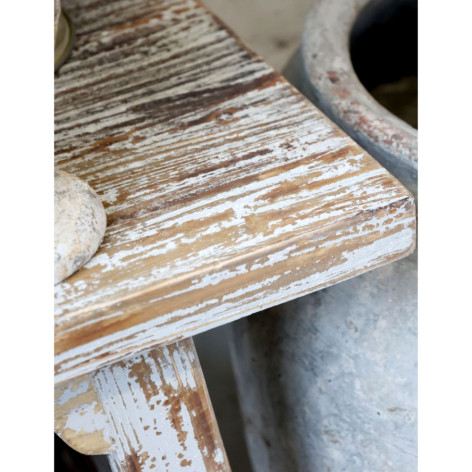 Table console en bois de pin gris antique 90 x 45 x 75 cm