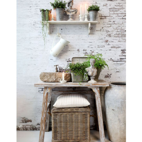 Table console en bois de pin gris antique 90 x 45 x 75 cm