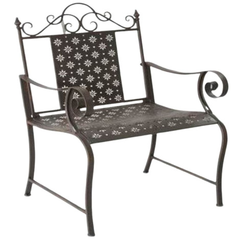 Chaise de jardin en métal marron L.61 x l.55 x Ht.96 cm