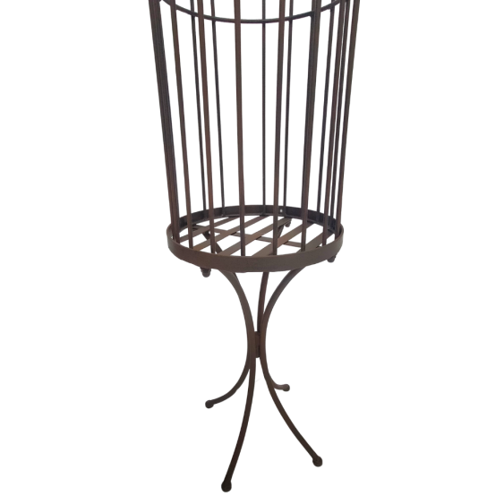 Set de 2 Cages décoratives sur pieds en métal marron GM:Ø.31 x Ht.150 cm / PM: Ø.27 x Ht.132 cm