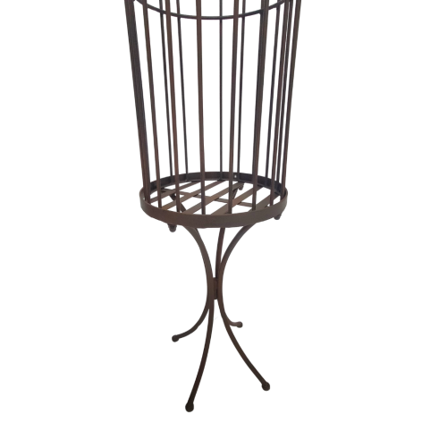 Set de 2 Cages décoratives sur pieds en métal marron GM:Ø.31 x Ht.150 cm / PM: Ø.27 x Ht.132 cm