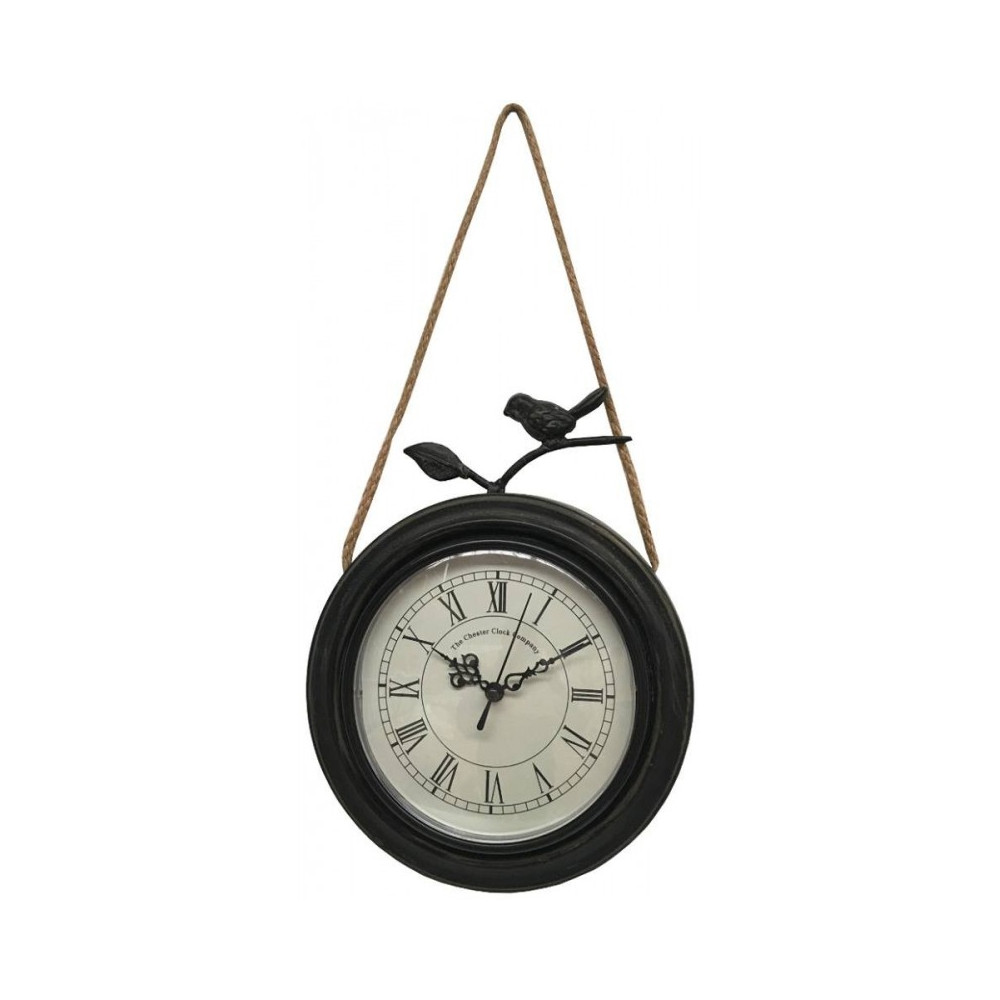 Horloge à suspendre "Oiseau" en métal + cordelette