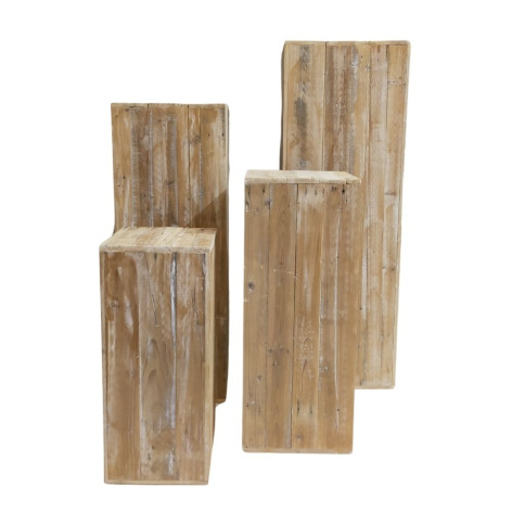 Set de 4 colonnes en bois blanchi