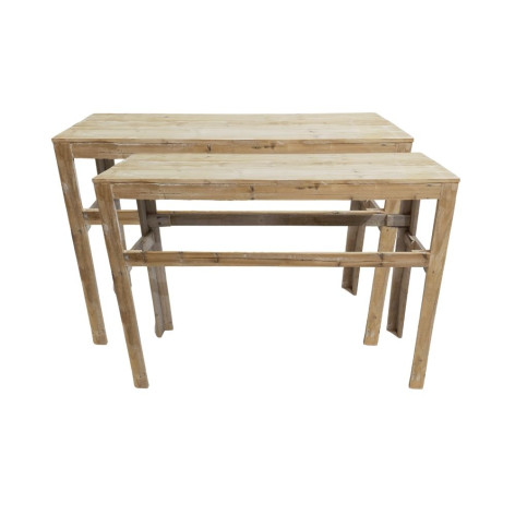 Set de 2 selettes en bois blanchi