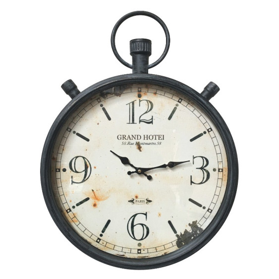 Horloge en métal gris style chronomètre