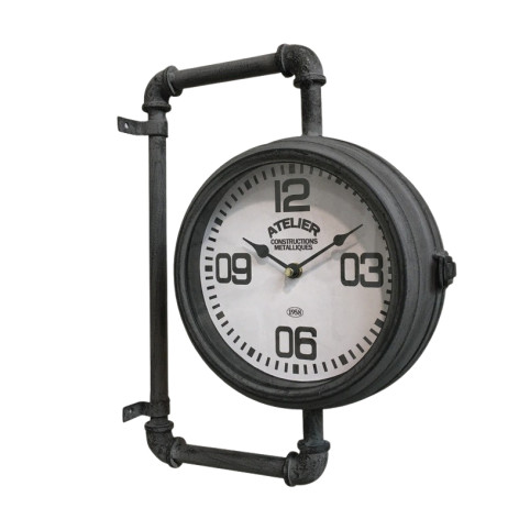 Horloge de Gare Double Face Horloge Industrielle Tuyau