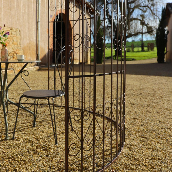 Gloriette pergola tonnelle kiosque abri jardin fer marron 300x368 cm