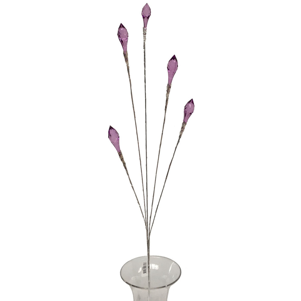 Branche de Fleurs «Cristal» en verre - Violet