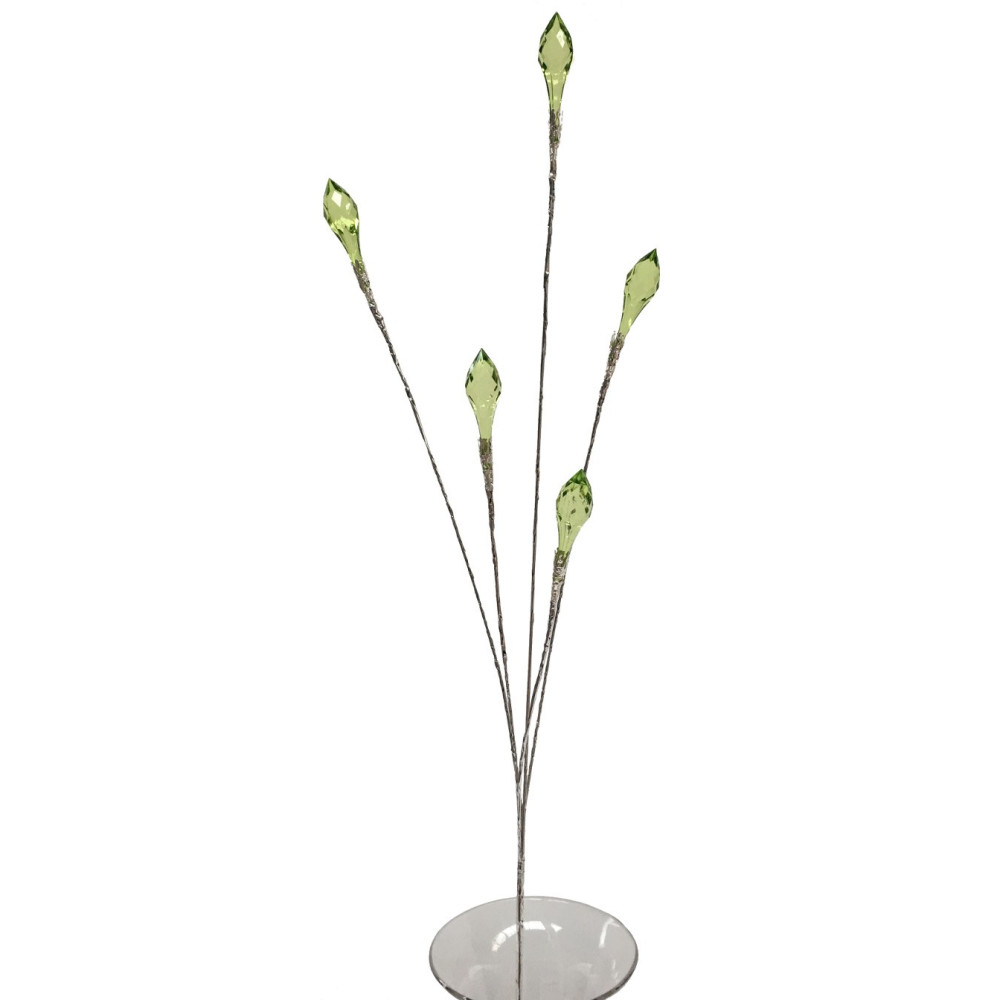 Branche de Fleurs «Cristal» en verre - Vert