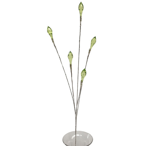 Branche de Fleurs «Cristal» en verre - Vert