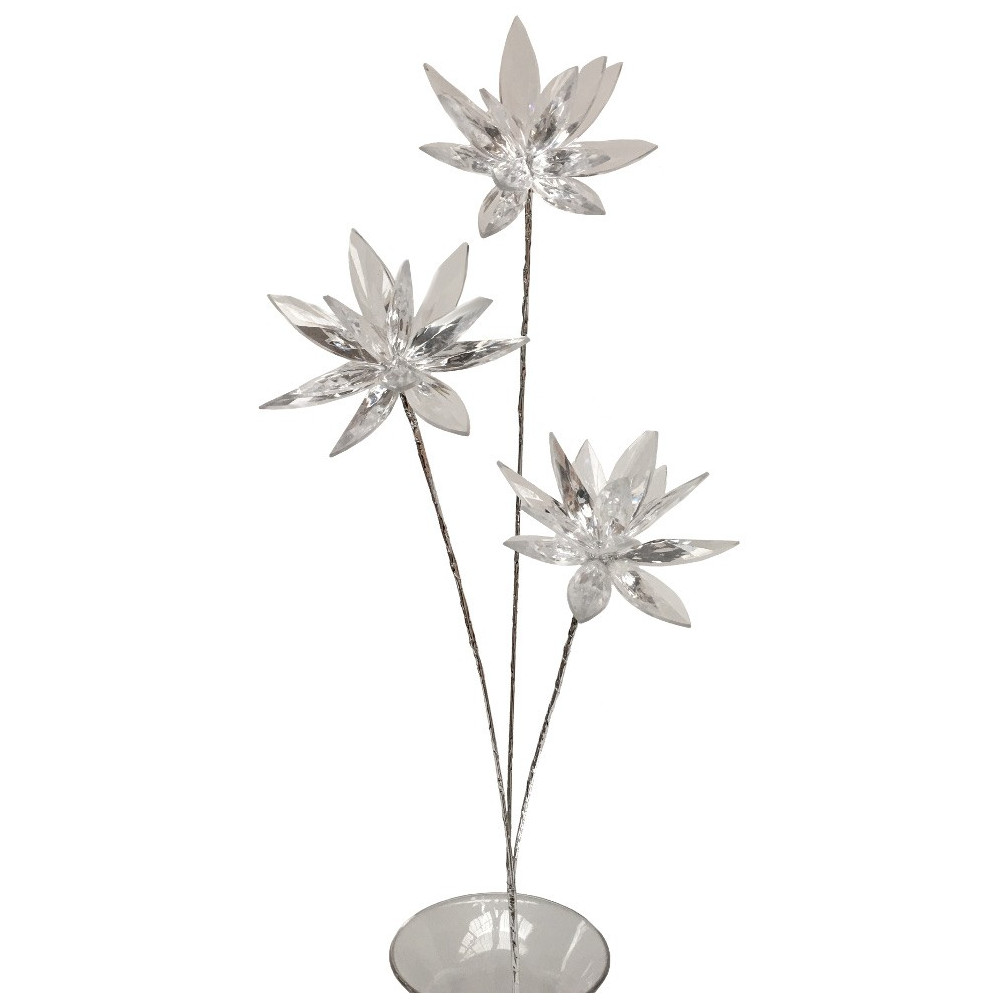 Branche de Fleurs «Cristal» en verre