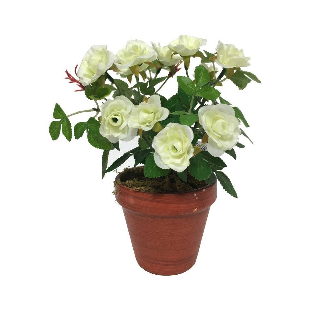 Pot de rosier artificiel blanc